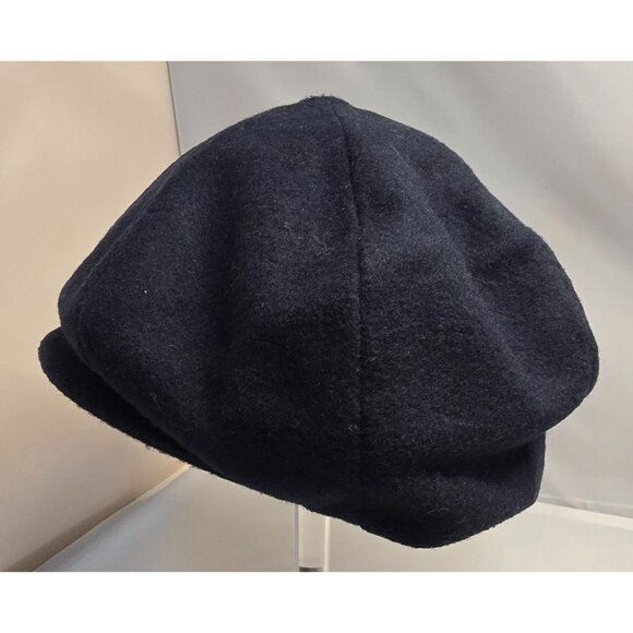 Capas Headwear NY Black Wool Newsboy Cap Large 8 Panel Made In USA Classic Style - Picture 3 of 7